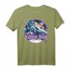 HapKitten Dinosaurier Scene T-Shirt in Retro-Design - Offiziell lizenziert, perfekt für Dinosaurier-Fans und Geburtstagsfeiern