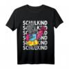 Kinder Schulkind 2023 Dinosaurier Mädchen mit pinker Schultüte T-Shirt - Lustiges Einschulungsgeschenk für den ersten Schultag in der 1. Klasse