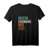 Bester Ehemann Seit 2022 T-Shirt – 2. Hochzeitstag Geschenk für Mann, Gatte & bessere Hälfte im Retro Vintage Design