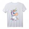 Lustiges Crazy Smoker Einhorn Punk Rocker Tattoo T-Shirt - Rebellisches Festival-Outfit und Geschenk für Einhorn- und Punk-Fans