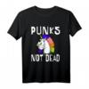 Punks Not Dead Punk Rock Einhorn T-Shirt – Lustiges Geschenk für Punk Musik Fans, Geburtstags- und Weihnachtsgeschenk für Punk- und Einhorn-Liebhaber