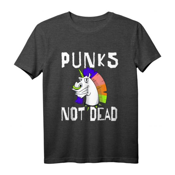 Punks Not Dead Punk Rock Einhorn T-Shirt – Lustiges Geschenk für Punk Musik Fans, Geburtstags- und Weihnachtsgeschenk für Punk- und Einhorn-Liebhaber