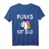 Punks Not Dead Punk Rock Einhorn T-Shirt – Lustiges Geschenk für Punk Musik Fans, Geburtstags- und Weihnachtsgeschenk für Punk- und Einhorn-Liebhaber