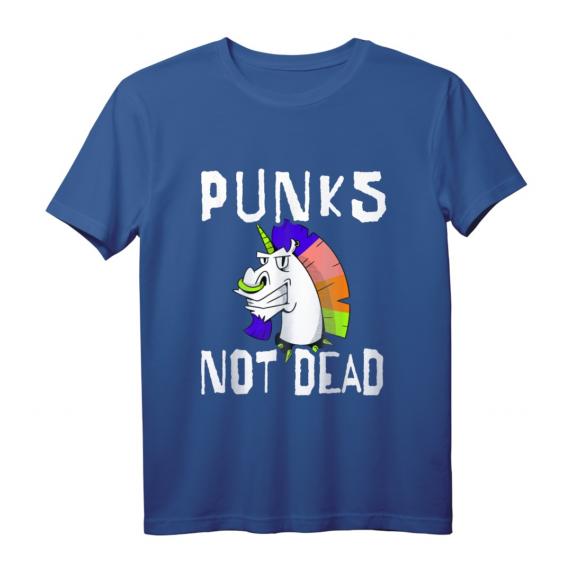 Punks Not Dead Punk Rock Einhorn T-Shirt – Lustiges Geschenk für Punk Musik Fans, Geburtstags- und Weihnachtsgeschenk für Punk- und Einhorn-Liebhaber