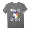 Punks Not Dead Punk Rock Einhorn T-Shirt – Lustiges Geschenk für Punk Musik Fans, Geburtstags- und Weihnachtsgeschenk für Punk- und Einhorn-Liebhaber