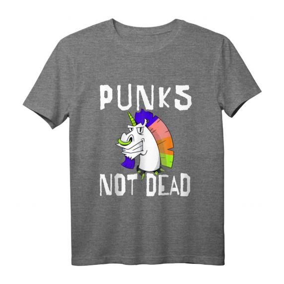 Punks Not Dead Punk Rock Einhorn T-Shirt – Lustiges Geschenk für Punk Musik Fans, Geburtstags- und Weihnachtsgeschenk für Punk- und Einhorn-Liebhaber