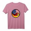 Deutschland & USA - Deutsch-Amerikanische Flagge Fahne T-Shirt für Doppelstaatsbürger, interkulturelle Partnerschaften und multikulturelle Familien