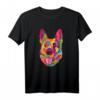 Buntes Pop-Art Deutscher Schäferhund-Porträt T-Shirt - Farbiges Tierdesign für Schäferhundliebhaber, Hunde Fans & Tierfreunde