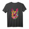 Buntes Pop-Art Deutscher Schäferhund-Porträt T-Shirt - Farbiges Tierdesign für Schäferhundliebhaber, Hunde Fans & Tierfreunde