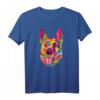 Buntes Pop-Art Deutscher Schäferhund-Porträt T-Shirt - Farbiges Tierdesign für Schäferhundliebhaber, Hunde Fans & Tierfreunde