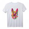 Buntes Pop-Art Deutscher Schäferhund-Porträt T-Shirt - Farbiges Tierdesign für Schäferhundliebhaber, Hunde Fans & Tierfreunde