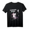 Kinder Geburtstag T-Shirt für Mädchen 4 Jahre mit Einhorn und Fahrrad - Perfektes Geschenk & Party-Outfit für kleine Prinzessinnen
