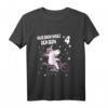 Kinder Geburtstag T-Shirt für Mädchen 4 Jahre mit Einhorn und Fahrrad - Perfektes Geschenk & Party-Outfit für kleine Prinzessinnen