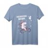 Kinder Geburtstag T-Shirt für Mädchen 4 Jahre mit Einhorn und Fahrrad - Perfektes Geschenk & Party-Outfit für kleine Prinzessinnen