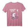 Kinder Geburtstag T-Shirt für Mädchen 4 Jahre mit Einhorn und Fahrrad - Perfektes Geschenk & Party-Outfit für kleine Prinzessinnen