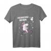 Kinder Geburtstag T-Shirt für Mädchen 4 Jahre mit Einhorn und Fahrrad - Perfektes Geschenk & Party-Outfit für kleine Prinzessinnen