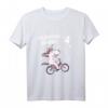 Kinder Geburtstag T-Shirt für Mädchen 4 Jahre mit Einhorn und Fahrrad - Perfektes Geschenk & Party-Outfit für kleine Prinzessinnen
