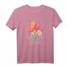 Garten Chefin T-Shirt mit Handgemalten Tulpen – Stylisches Damen-Shirt für Gartenliebhaberinnen und leidenschaftliche Gärtnerinnen