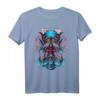 Japanisches Anime Kitsune Maske T-Shirt mit Oni Geist und Fox Design - Futuristische Otaku Kleidung für Männer und Frauen, Geschenk für Manga und Anime Fans