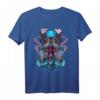 Japanisches Anime Kitsune Maske T-Shirt mit Oni Geist und Fox Design - Futuristische Otaku Kleidung für Männer und Frauen, Geschenk für Manga und Anime Fans