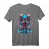 Japanisches Anime Kitsune Maske T-Shirt mit Oni Geist und Fox Design - Futuristische Otaku Kleidung für Männer und Frauen, Geschenk für Manga und Anime Fans