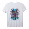Japanisches Anime Kitsune Maske T-Shirt mit Oni Geist und Fox Design - Futuristische Otaku Kleidung für Männer und Frauen, Geschenk für Manga und Anime Fans