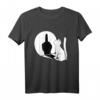 Mittelfinger Katze Schatten T-Shirt – Humorvolles, Provokantes Katzen Motiv für Katzenliebhaber und Fans mit Stil