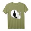 Mittelfinger Katze Schatten T-Shirt – Humorvolles, Provokantes Katzen Motiv für Katzenliebhaber und Fans mit Stil