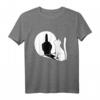 Mittelfinger Katze Schatten T-Shirt – Humorvolles, Provokantes Katzen Motiv für Katzenliebhaber und Fans mit Stil