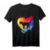 Buntes Katzenmotiv Herz Pop Art T-Shirt – Künstlerisches, einzigartiges Tiermotiv für Katzenliebhaber, Katzenmama & Katzenpapa