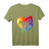 Buntes Katzenmotiv Herz Pop Art T-Shirt – Künstlerisches, einzigartiges Tiermotiv für Katzenliebhaber, Katzenmama & Katzenpapa