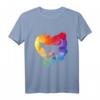 Buntes Katzenmotiv Herz Pop Art T-Shirt – Künstlerisches, einzigartiges Tiermotiv für Katzenliebhaber, Katzenmama & Katzenpapa