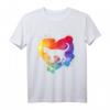 Buntes Katzenmotiv Herz Pop Art T-Shirt – Künstlerisches, einzigartiges Tiermotiv für Katzenliebhaber, Katzenmama & Katzenpapa