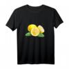 Lemon Zitrone Zitrus Frucht Obst Vegan T-Shirt mit Grünen Blättern – Perfektes Geschenk für Zitronen- und Fruchtliebhaber