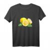 Lemon Zitrone Zitrus Frucht Obst Vegan T-Shirt mit Grünen Blättern – Perfektes Geschenk für Zitronen- und Fruchtliebhaber