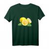 Lemon Zitrone Zitrus Frucht Obst Vegan T-Shirt mit Grünen Blättern – Perfektes Geschenk für Zitronen- und Fruchtliebhaber