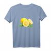 Lemon Zitrone Zitrus Frucht Obst Vegan T-Shirt mit Grünen Blättern – Perfektes Geschenk für Zitronen- und Fruchtliebhaber