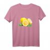 Lemon Zitrone Zitrus Frucht Obst Vegan T-Shirt mit Grünen Blättern – Perfektes Geschenk für Zitronen- und Fruchtliebhaber