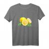 Lemon Zitrone Zitrus Frucht Obst Vegan T-Shirt mit Grünen Blättern – Perfektes Geschenk für Zitronen- und Fruchtliebhaber
