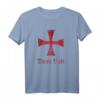 Herren Distressed Deus Lo Vult Tempelritter Kreuz T-Shirt – Religiöses Symbol für Christen, Krieger und Geschichtsinteressierte, ideales Geschenk zu Weihnachten & Geburtstag