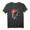Japanische Samurai-Katzen Grafik Herren Damen Kinder T-Shirt – Perfekt für Katzenliebhaber, Anime- und Manga-Fans, japanische Themenpartys