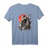 Japanische Samurai-Katzen Grafik Herren Damen Kinder T-Shirt – Perfekt für Katzenliebhaber, Anime- und Manga-Fans, japanische Themenpartys