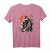 Japanische Samurai-Katzen Grafik Herren Damen Kinder T-Shirt – Perfekt für Katzenliebhaber, Anime- und Manga-Fans, japanische Themenpartys