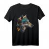 Buntes Polygon Wolf Druck T-Shirt für Wolfsliebhaber und Tierfreunde – Tiermotiv für Natur- und Wildtierfans