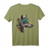 Buntes Polygon Wolf Druck T-Shirt für Wolfsliebhaber und Tierfreunde – Tiermotiv für Natur- und Wildtierfans