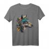 Buntes Polygon Wolf Druck T-Shirt für Wolfsliebhaber und Tierfreunde – Tiermotiv für Natur- und Wildtierfans