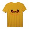 Scary Face Halloween T-Shirt in Dunkelorange mit Leuchteffekt – Perfekt für Halloween-Partys, Kostüme & Gruselige Geschenke
