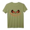 Scary Face Halloween T-Shirt in Dunkelorange mit Leuchteffekt – Perfekt für Halloween-Partys, Kostüme & Gruselige Geschenke