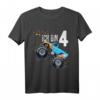 Kinder 4 Jahre Geburtstag Shirt Monster Truck - Buntes Kinder T-Shirt für Jungen und Mädchen zum Geburtstag
