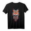 Spiritueller Fuchs mit Federschmuck - Indianer Schamane T-Shirt für Meditation, Esoterik & Mystik